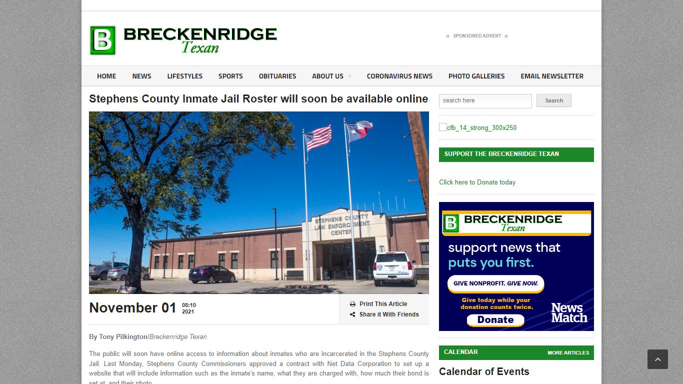 Stephens County Inmate Jail Roster will soon be available online ...